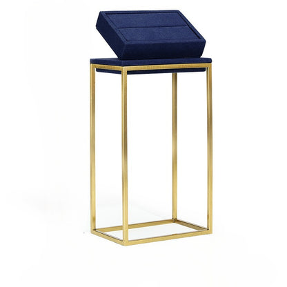 Luxury Gold Curved Jewelry Display Stand - Velvet Necklace Earring Ring Rack