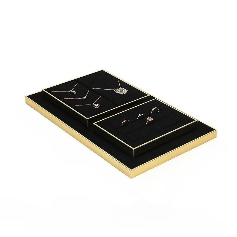 Black Microfiber Jewelry Display Set for Necklace, Ring & Earring Stand