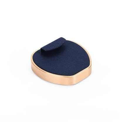 Navy Blue Velvet Jewelry Display Set with Rose Gold Trim - Complete Stand for Rings, Necklaces & Bracelets
