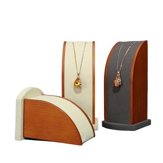 Solid Wood Curved Necklace Display Stand
