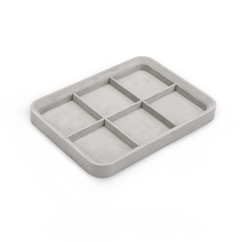Gray Jewelry Display Tray with Lid for Necklaces, Bracelets & Earrings