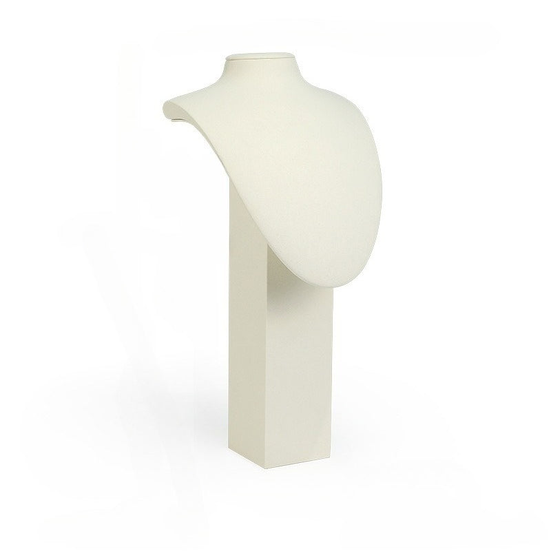 Beige Velvet Jewelry Display Set with Gold Metal Accents - Complete Retail Stand with Busts, Ring, Earring & Bracelet Holders