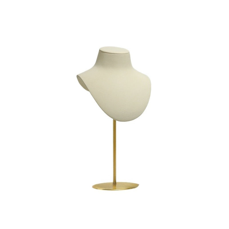 New Metal & Microfiber Jewelry Display Mannequin | Necklace Stand & Organizer for Window Showcase