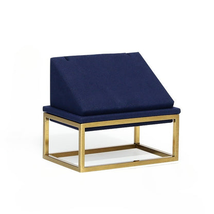 Luxury Gold Curved Jewelry Display Stand - Velvet Necklace Earring Ring Rack