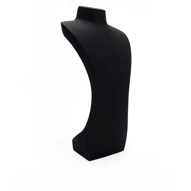 Black Microfiber Jewelry Display Stand, Necklace Pendant & Ring Counter Showcase Prop