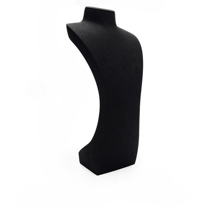 Black Microfiber Jewelry Display Stand, Necklace Pendant & Ring Counter Showcase Prop