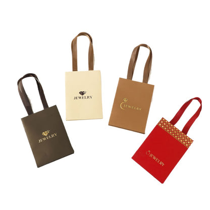 High-end Jewelry Jewelry Bag Universal Packaging Wholesale Paper Bag Jewelry Tote Bag Necklace Ring Bag