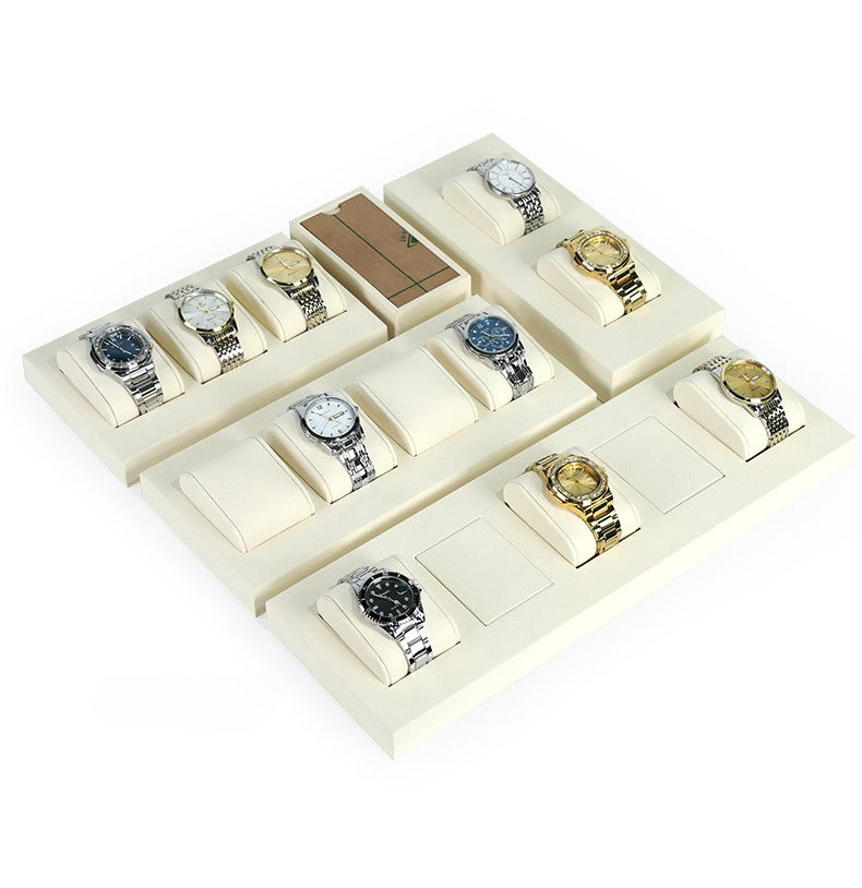 Ivory Microfiber Watch Display Tray for Luxury Watch Showcase