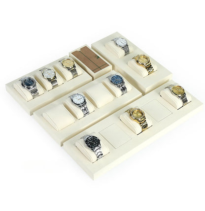Ivory Microfiber Watch Display Tray for Luxury Watch Showcase