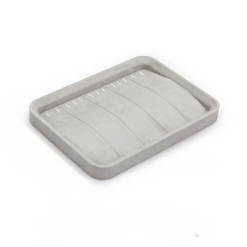 Gray Jewelry Display Tray with Lid for Necklaces, Bracelets & Earrings