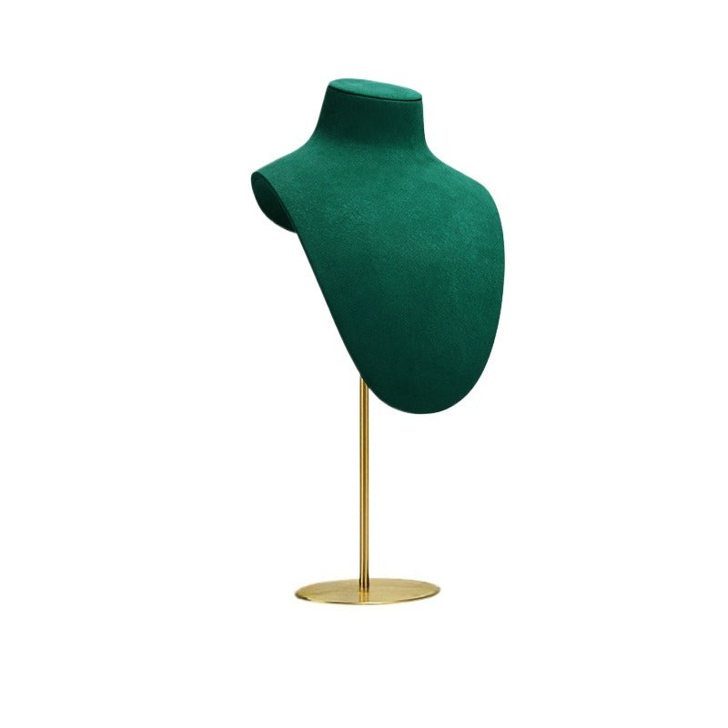 New Metal & Microfiber Jewelry Display Mannequin | Necklace Stand & Organizer for Window Showcase