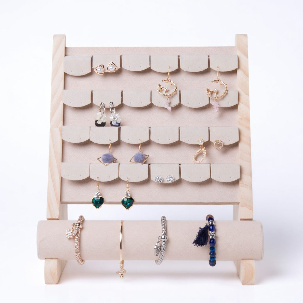 New earrings and stud earrings jewelry props wooden display stand
