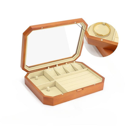 Wooden Magnetic Jewelry Box for Rings, Necklaces & Earrings