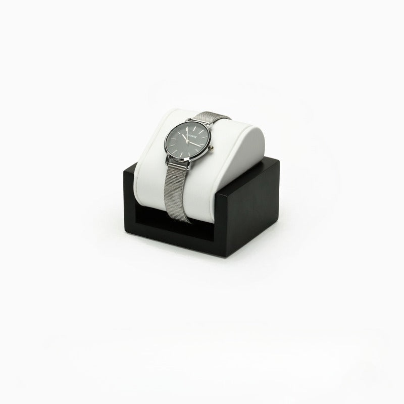 Black 2 Watch Display Stand, Leather Pillow Watch Holder for Retail & Home