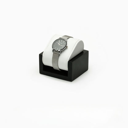 Black 2 Watch Display Stand, Leather Pillow Watch Holder for Retail & Home