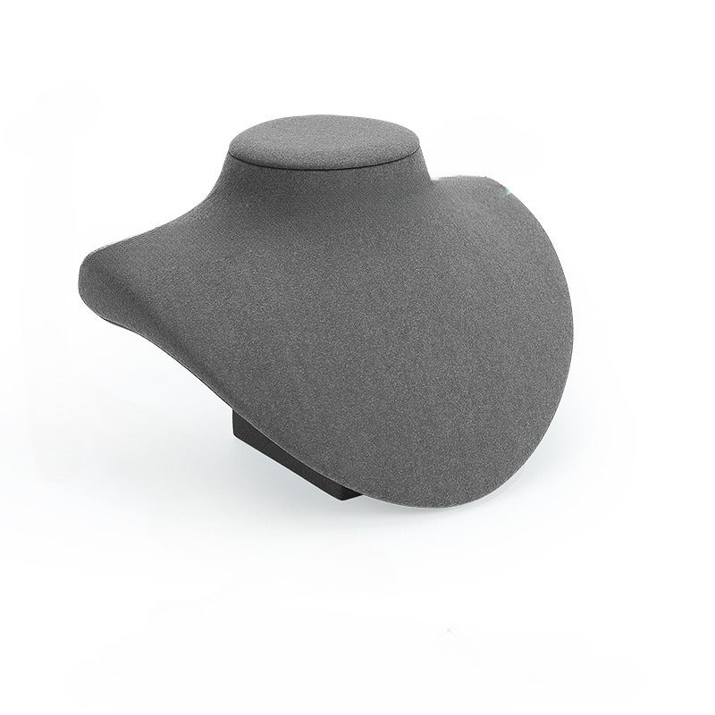 Gray Microfiber Jewelry Display Stand for Necklaces & Rings