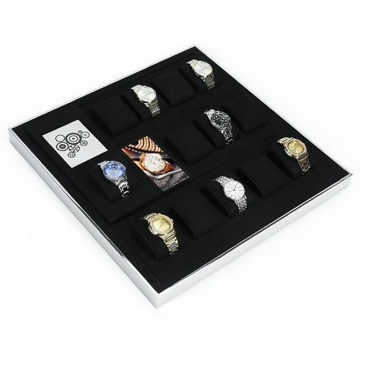 Premium Black Microfiber Watch Display Tray