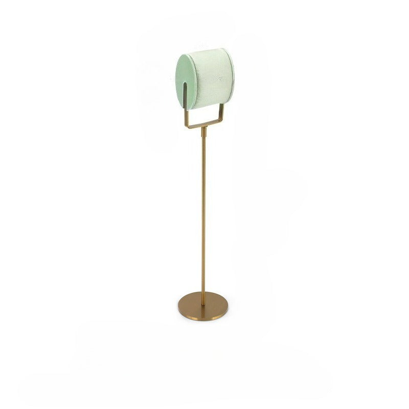 Light Green Velvet Jewelry Display Set with Gold Metal Base - Complete Stand for Necklaces, Earrings, Rings & Bracelets