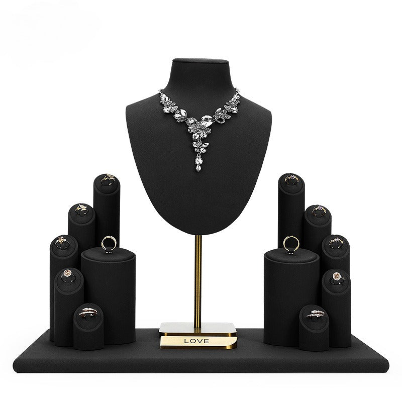 High-end Black Microfiber Jewelry Display Stand