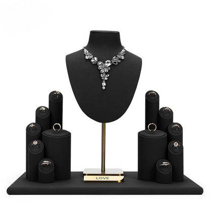 High-end Black Microfiber Jewelry Display Stand