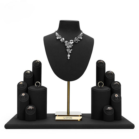 High-end Black Microfiber Jewelry Display Stand