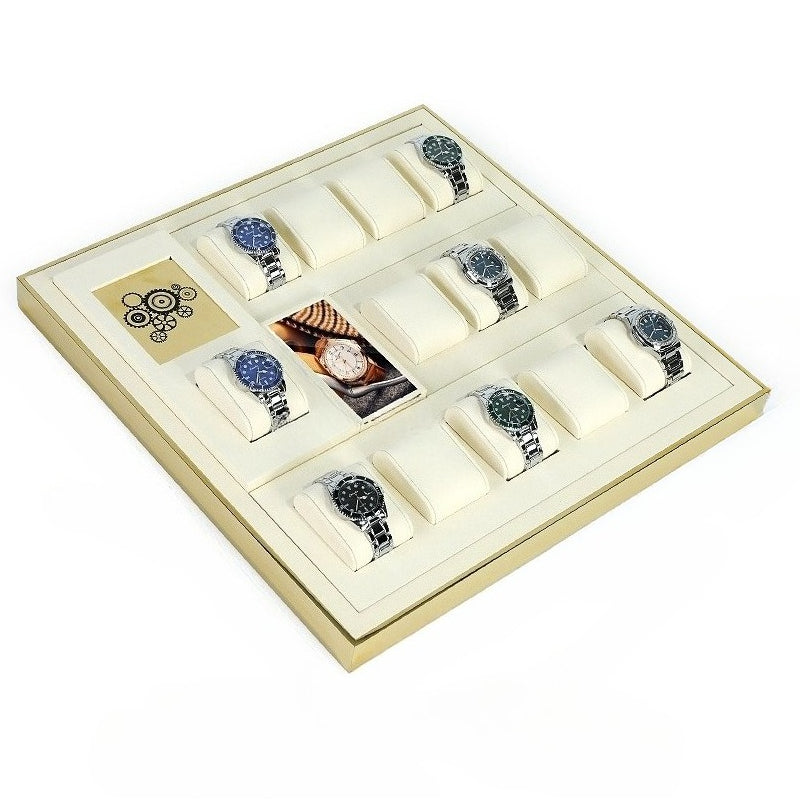 Ivory Microfiber Watch Display Tray for Luxury Watch Showcase