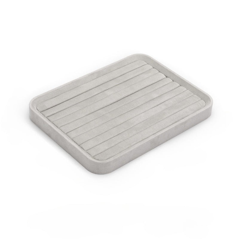 Gray Jewelry Display Tray with Lid for Necklaces, Bracelets & Earrings