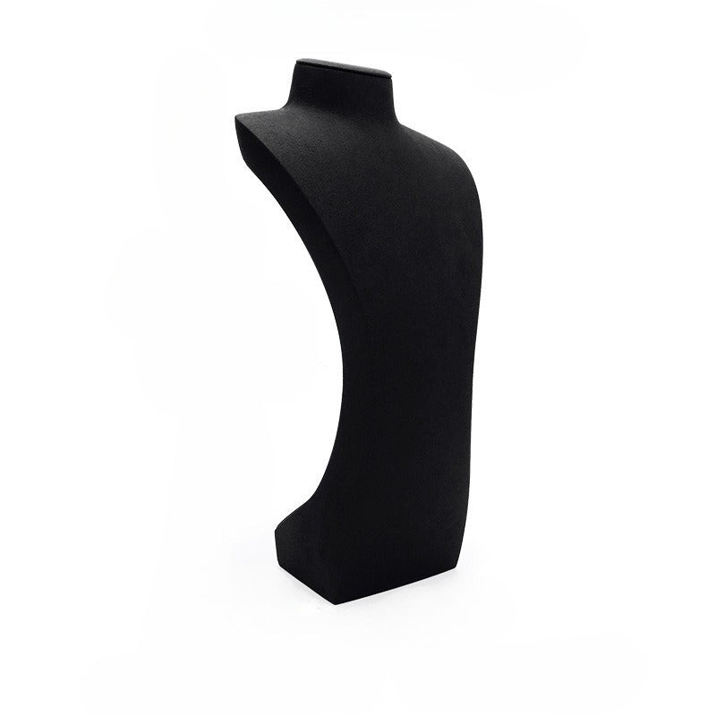Black Microfiber Jewelry Display Stand, Necklace Pendant & Ring Counter Showcase Prop