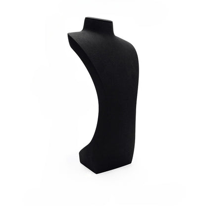Black Microfiber Jewelry Display Stand, Necklace Pendant & Ring Counter Showcase Prop