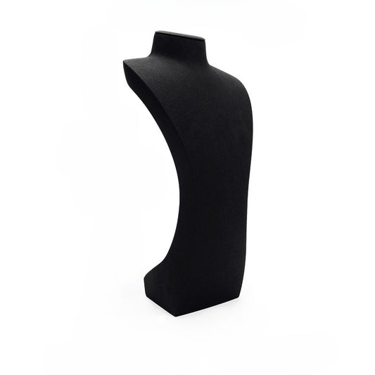 Black Microfiber Jewelry Display Stand, Necklace Pendant & Ring Counter Showcase Prop