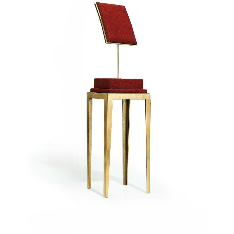 Burgundy Metal Jewelry Display Stand for Necklaces, Pendants & Earrings