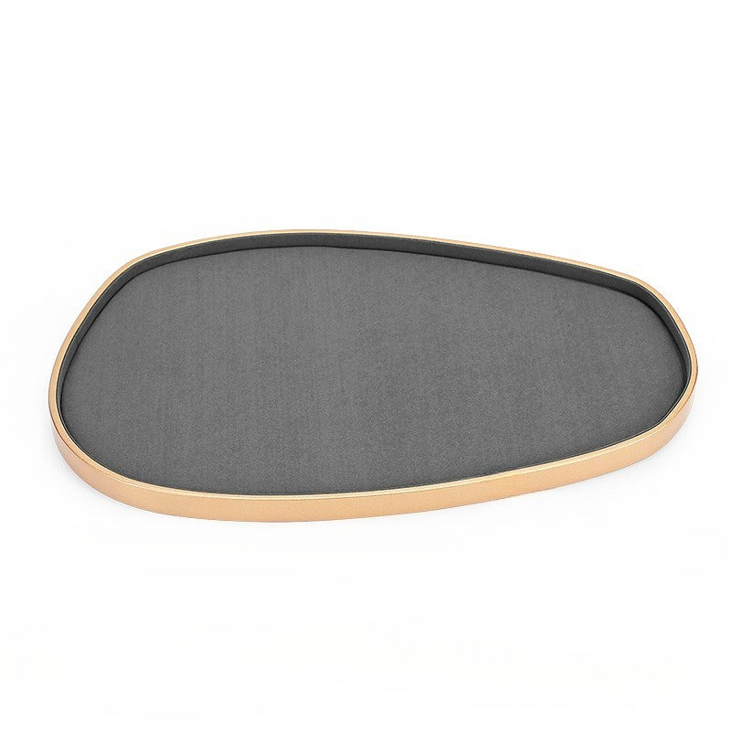 Gray Microfiber Jewelry Display Stand for Necklaces & Rings
