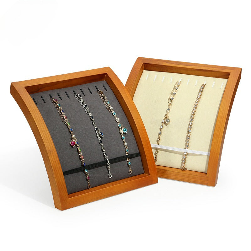 Solid Wood Jewelry Display Stand, Necklace & Pendant Organizer Rack