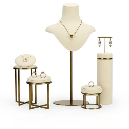 Metal & Microfiber Mannequin Display Stand for Necklaces, Earrings and Pendants