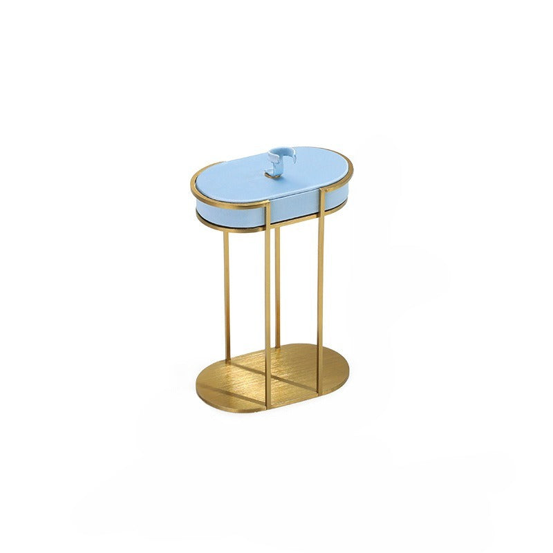 Light Blue & Gold Jewelry Display Set - Luxury Retail Stand with Necklace Bust, Earring & Ring Holders