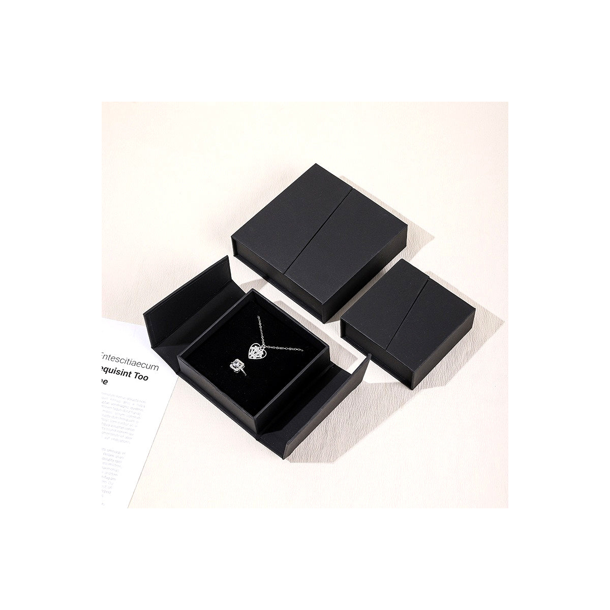 Custom double-opening magnetic jewelry box product view 4