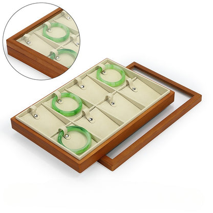 New Wooden Jewelry Display Tray with Lid for Necklaces & Rings