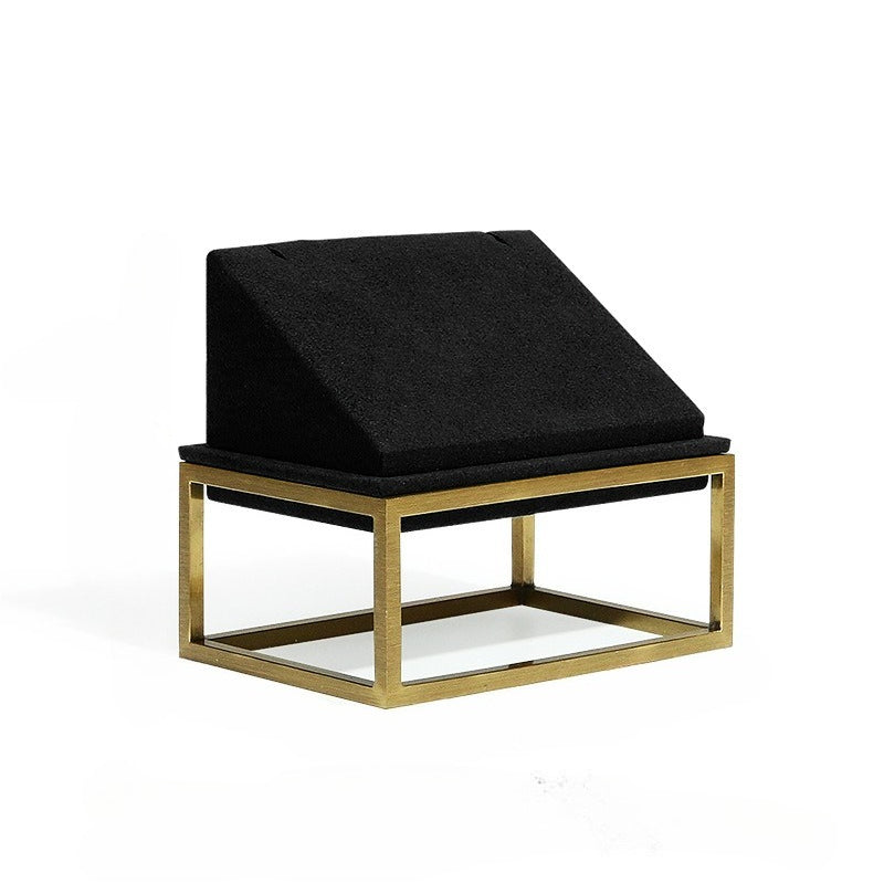 Black Microfiber Jewelry Display Stand for Necklaces Rings Earrings