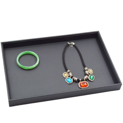 Black PU Leather Jewelry Display Tray