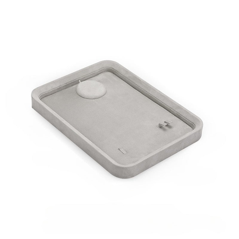Gray Jewelry Display Tray with Lid for Necklaces, Bracelets & Earrings