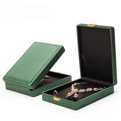 Metal Buckle Black Tess Cloth Box Ring Earrings Necklace Set Box Jewelry Storage Jewelry Box Gift Packaging Box