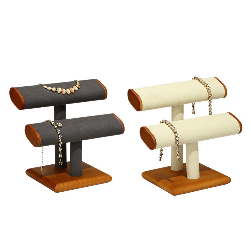 New Solid Wood Jewelry Display Stand | Bracelet & Bangle Organizer for Counter & Live Streaming