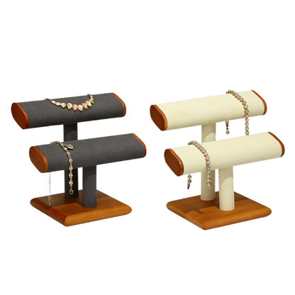 New Solid Wood Jewelry Display Stand | Bracelet & Bangle Organizer for Counter & Live Streaming