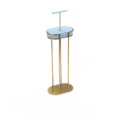Light Blue & Gold Jewelry Display Set - Luxury Retail Stand with Necklace Bust, Earring & Ring Holders