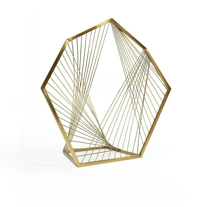 Luxury Gold Curved Jewelry Display Stand - Velvet Necklace Earring Ring Rack