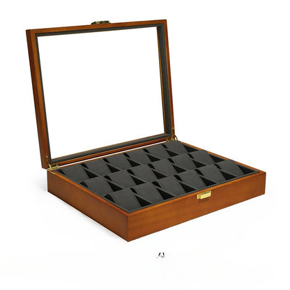 18-Slot Watch Tray with Lid | Dustproof Watch Storage & Display Case