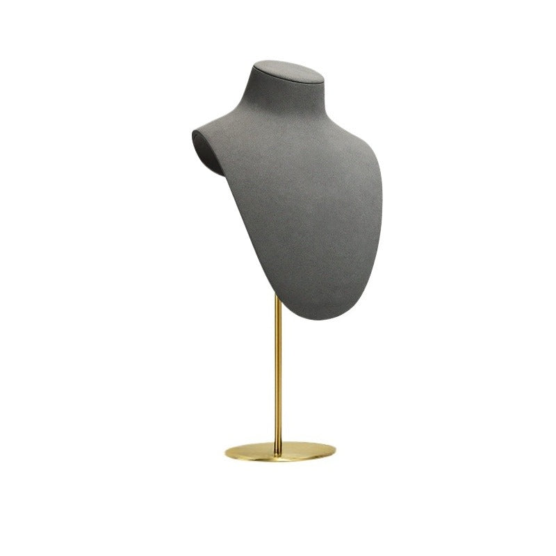 New Metal & Microfiber Jewelry Display Mannequin | Necklace Stand & Organizer for Window Showcase