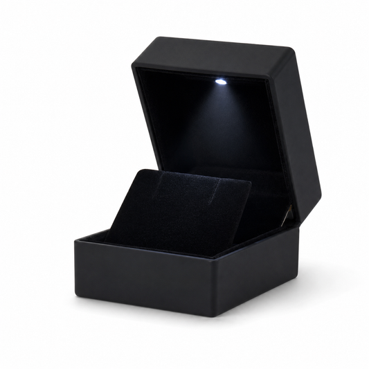 Black LED jewelry gift box for earrings and retail presentation