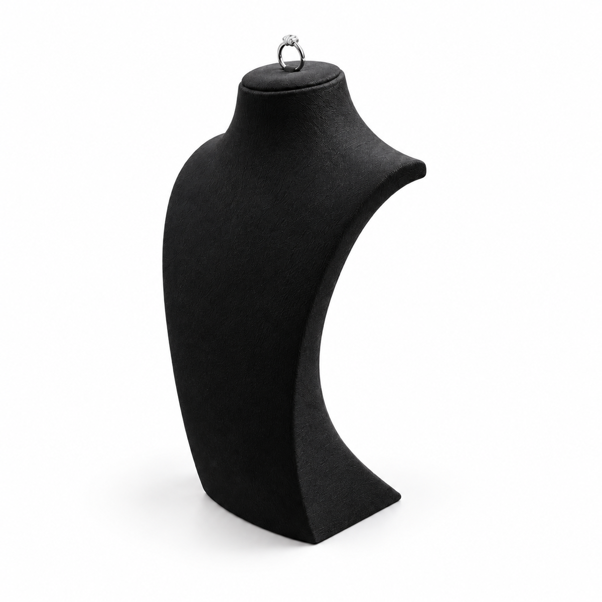 Black / 33 cm brushed-leather necklace display bust facing lower left - CND006