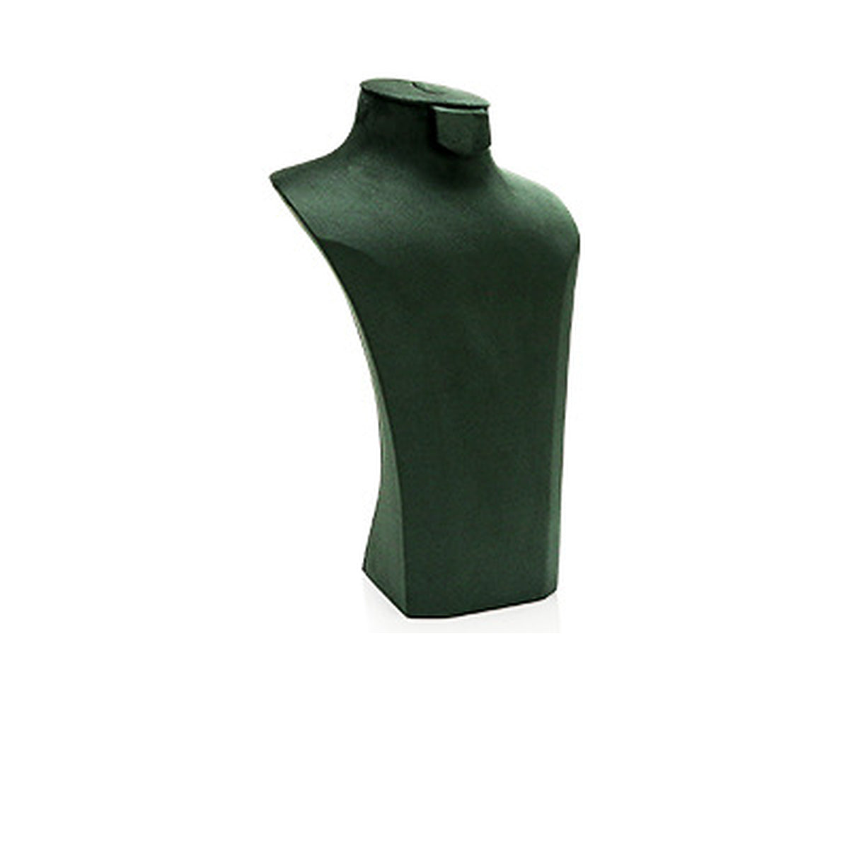 Green Portrait H1 / 10.5 x 11 x 30 cm complete velvet necklace display bust on white background - CND020